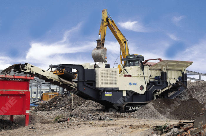 Lini produksi pengolahan limbah konstruksi: mobile crusher menunjukkan kehebatannya