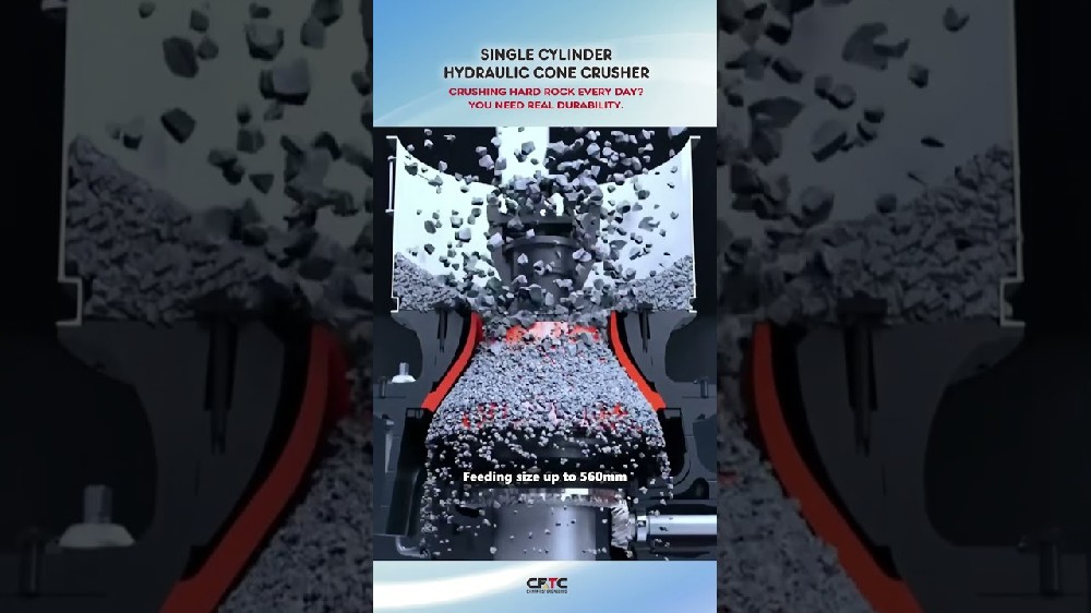 Cone Crusher Hidraulik Silinder Tunggal sedang beroperasi! - Video Mesin Pemecah Batu | CFTC