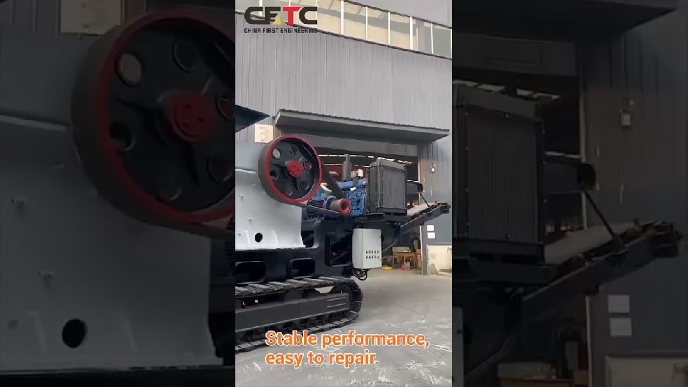 Jaw crusher crawler dipajang di pabrik - Video Mesin Pemecah Batu | CFTC
