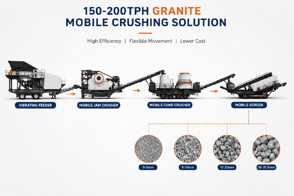 Solusi Granite Mobile Crushing Plant 150-200 TPH - Solusi Pabrik Pemecah Batu