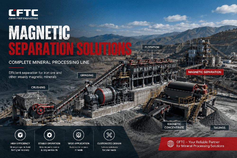 Magnetic Separation Plant untuk Benefisiasi Magnetit & Bijih Besi - Solusi Pabrik Pemecah Batu